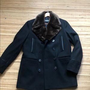 Karl Lagerfeld Winter Coat w faux fur neck.